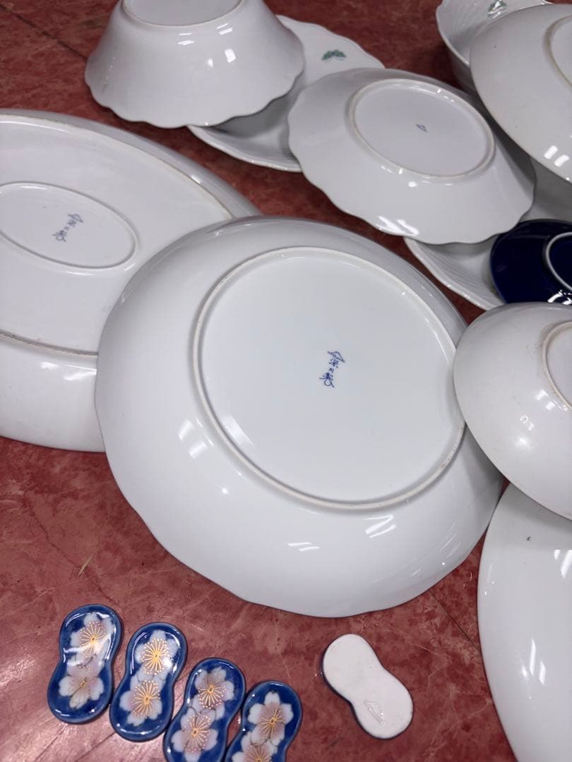 YP0206 深川製磁 食器まとめ売り 皿 小皿 中鉢 大皿 箸置き 有田焼