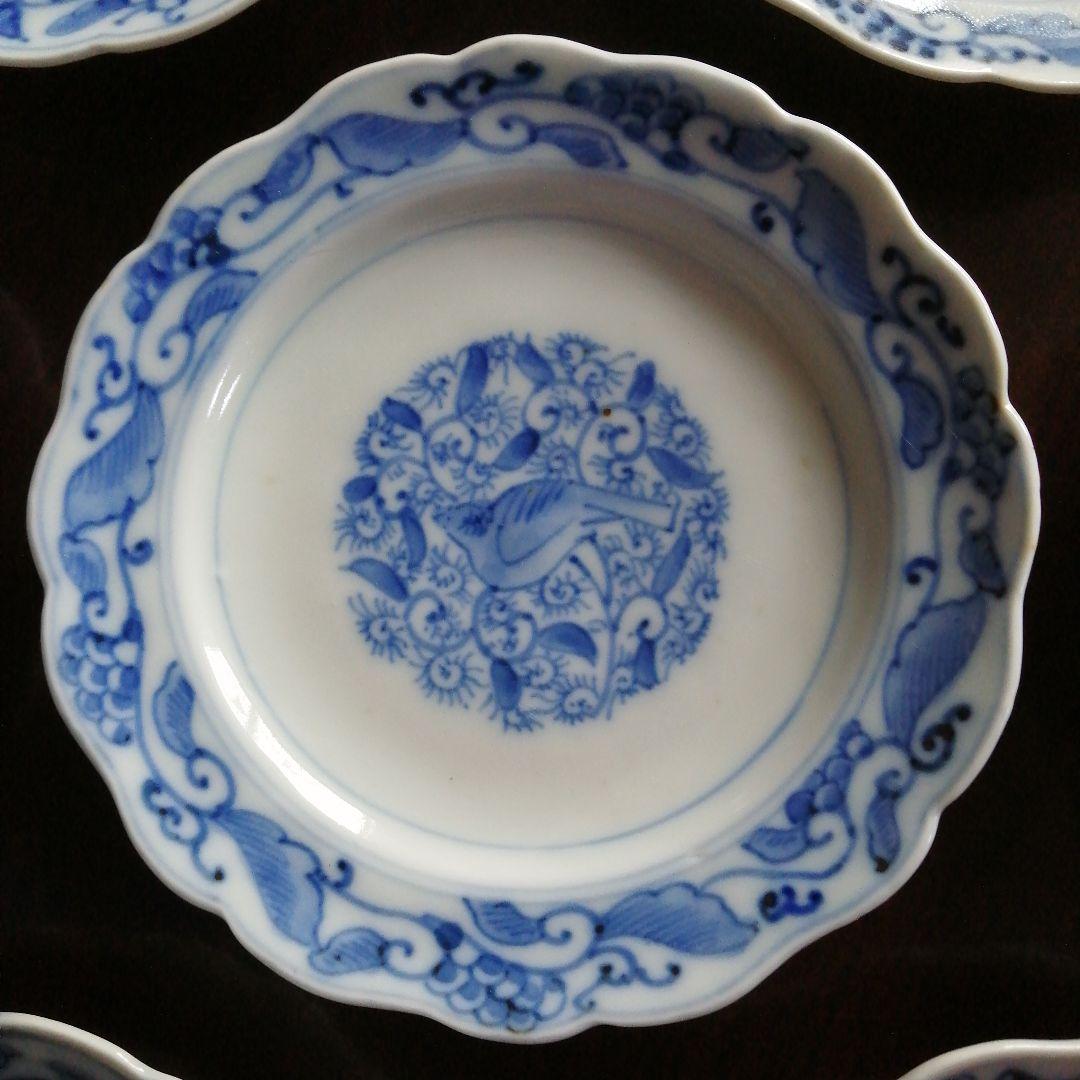 古伊万里 染付鶉紋皿 10枚 16cm 江戸後期～明治期 - メルカリ