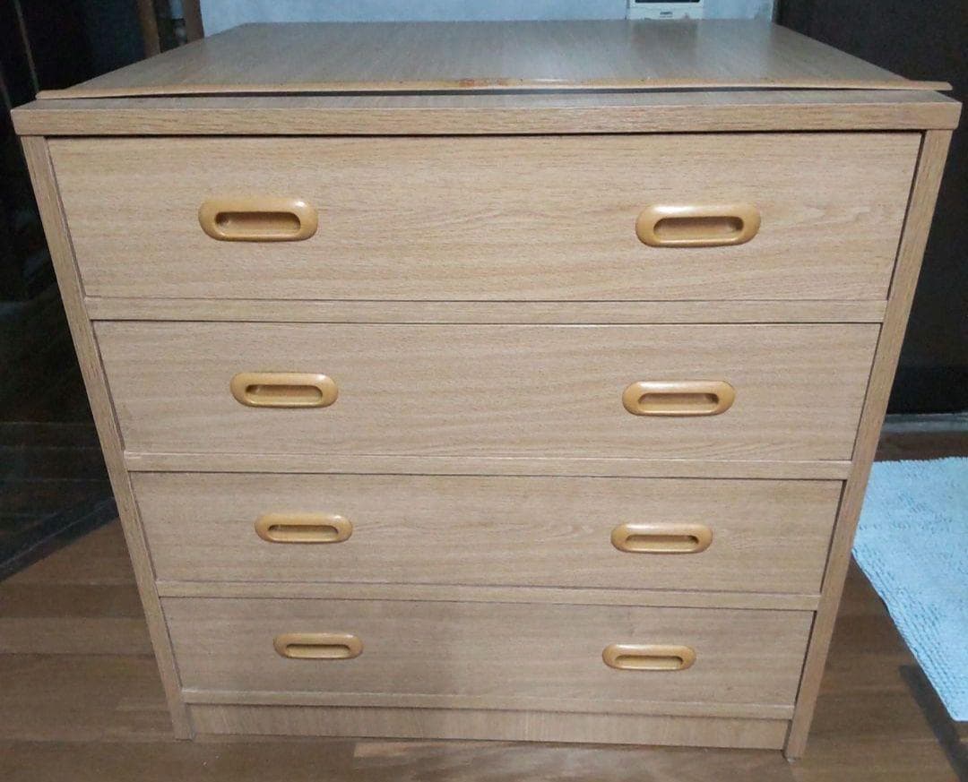 【中古】木製チェスト 4段　上部2段は前後に引き出し　押入れ有効活用 押入れから脚光へ！予想を超えた”4段チェスト” | 木工教室ブログ-福岡