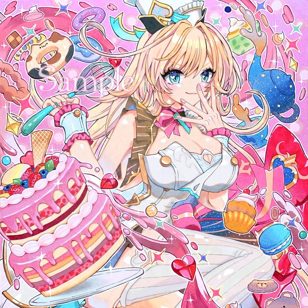 手描きイラスト・原神・エスコフィエ・同人ファンアート・原画一点物・バレンタイン 手描きイラスト・原神・エスコフィエ・同人ファンアート・原画一点物