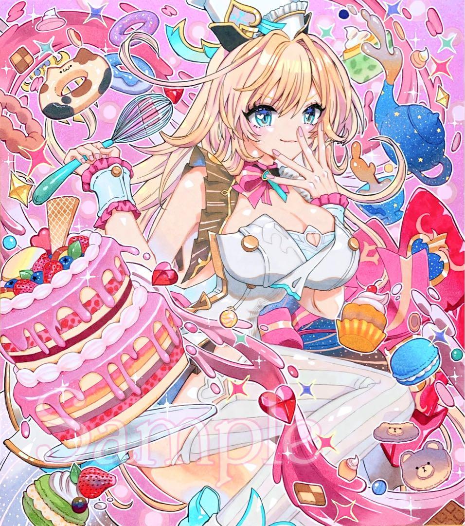 手描きイラスト・原神・エスコフィエ・同人ファンアート・原画一点物