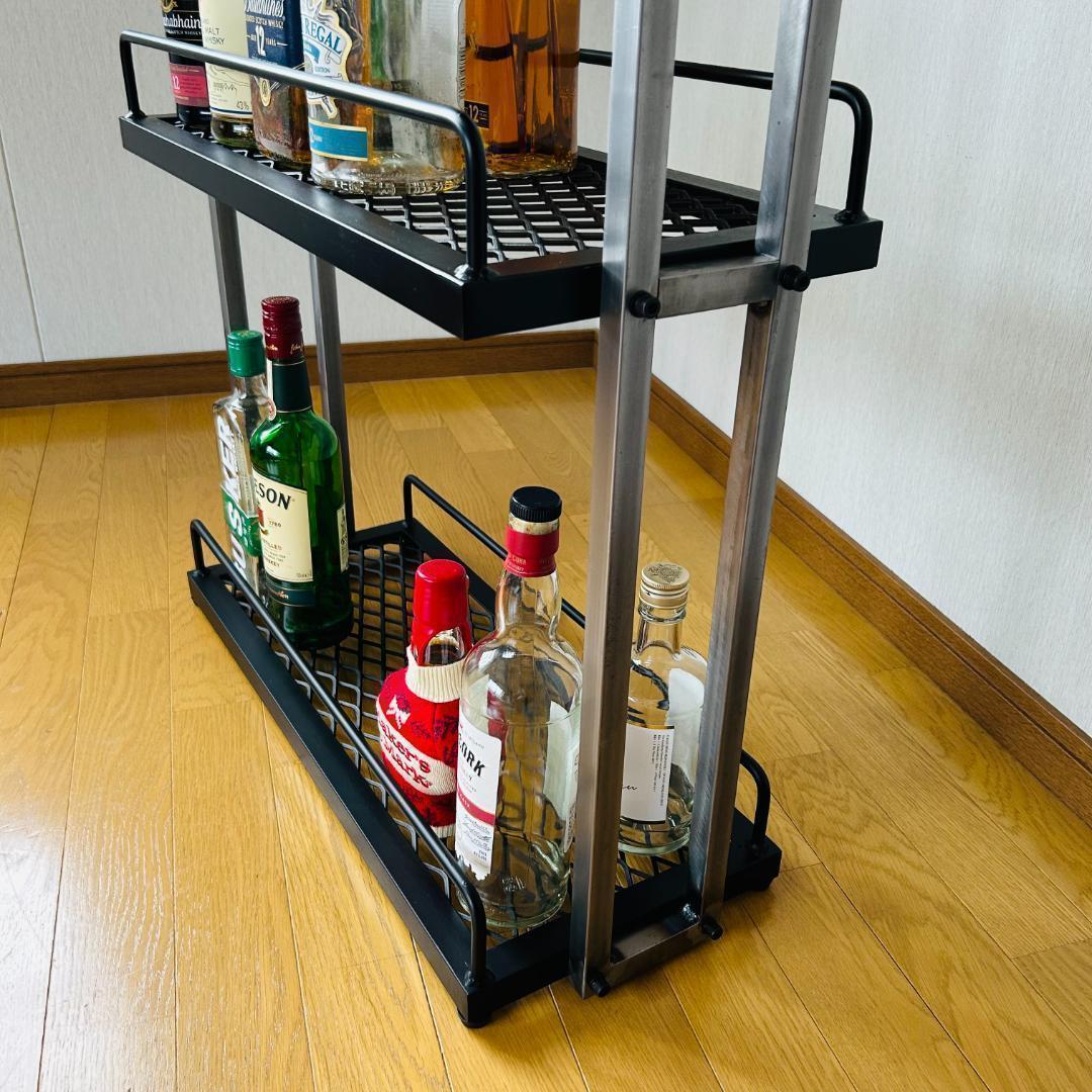 アイアンバーワゴン インダストリアル ウィスキーラック 重厚溶接