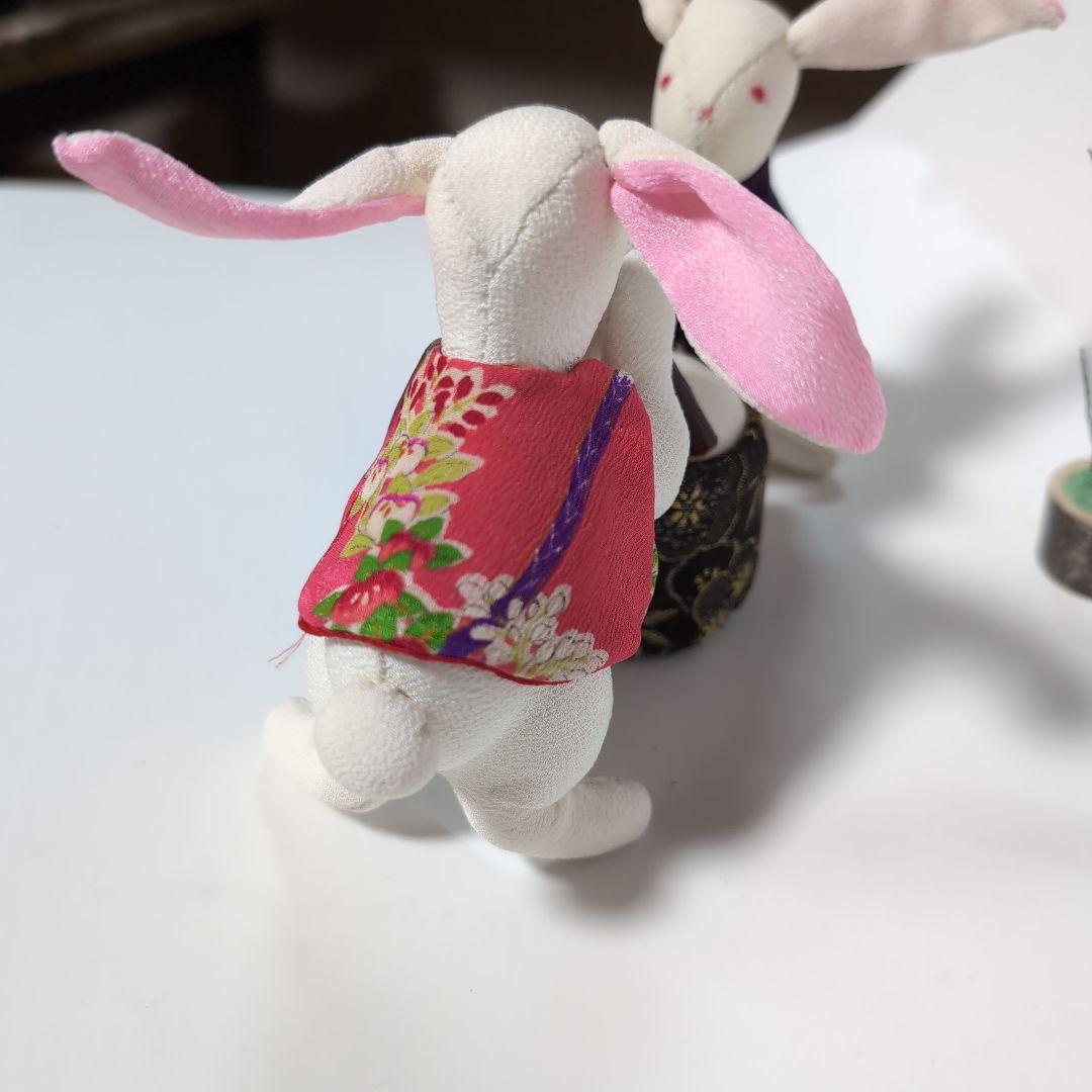 古布 縮緬細工 うさぎ 月見 餅つきうさぎ ハンドメイド 人形 - メルカリ