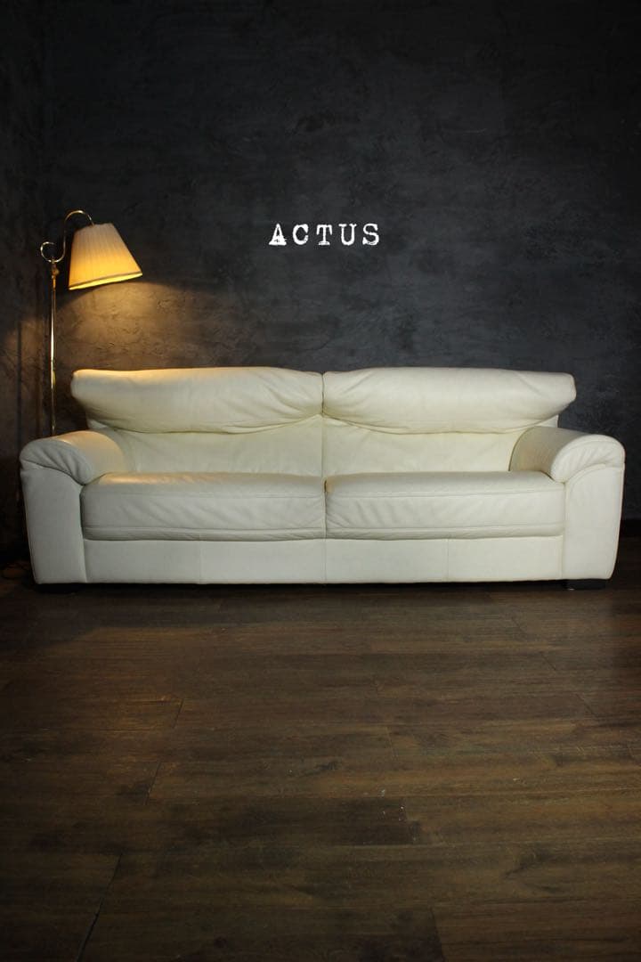 首都圏送無料〜ACTUS SHUL 総本革 3人掛け 超極上 当時35万 ソファ