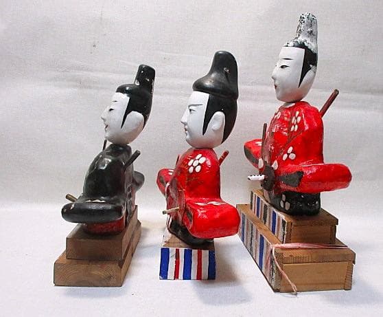 会津天神3体』黒天神1体、赤天神2体 郷土玩具 会津張子 江戸～昭和