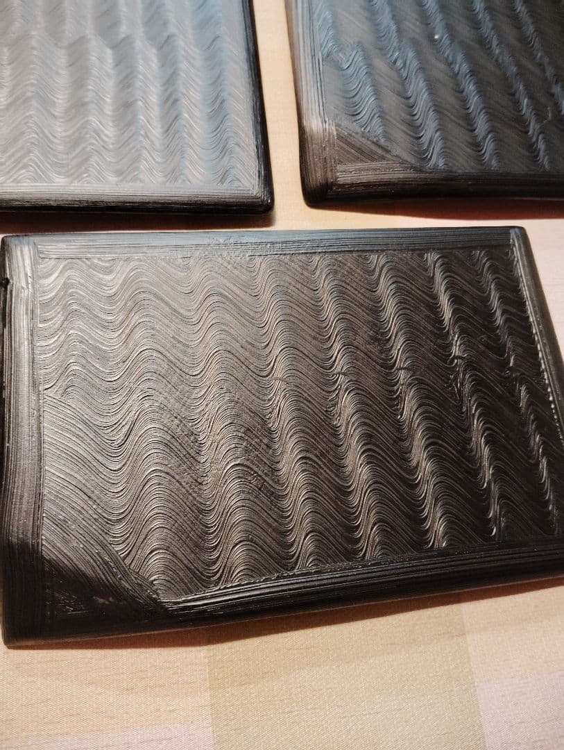 高岡漆器 螺鈿細工 黒塗銘々皿5枚セット 美品】