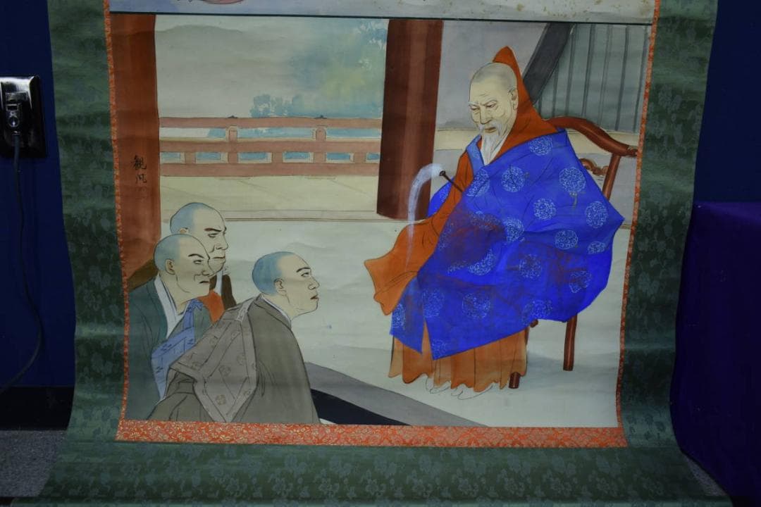 真作/観風/範宴/太子告命/慈鎮/長老/人物/大幅/布袋屋掛軸
