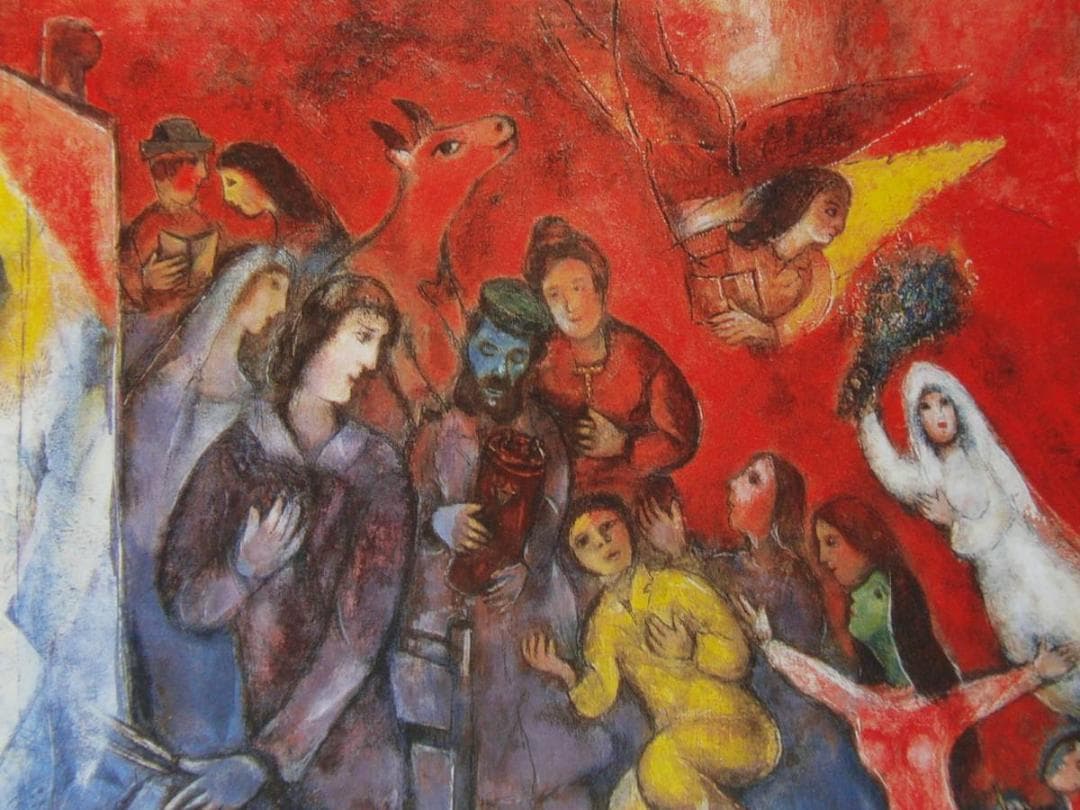 シャガール、『画家の家族の面影』、希少画集画、状態良好、新品高級