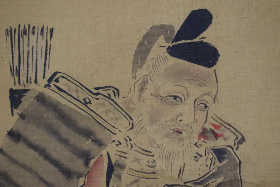【真作】狩野養川院惟信/武内大臣/武内宿禰/掛軸☆宝船☆Z-523 狩野常信 左）紅葉鹿 中）寿老 右）松鶴 三幅対 | 古美術瀬戸
