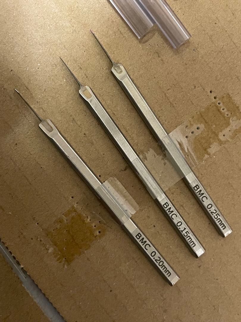 BMCタガネ 3本セット 0.15mm, 0.20mm, 0.25mm 未使用品