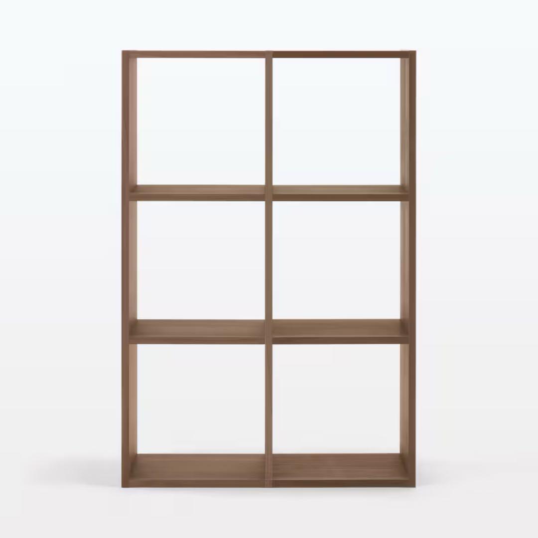 MUJI スタッキングシェルフ 3段 × 2列 ウォールナット セット スタッキングシェルフセット・3段×2列・ウォールナット材 | 無印良品