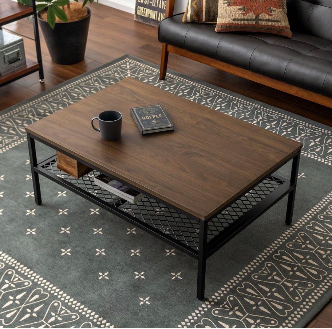 ほぼ新品　センターテーブル 90×60cm 収納棚付き ヤマソロ センターテーブル おしゃれ ローテーブル 北欧 高さ50cm 90幅