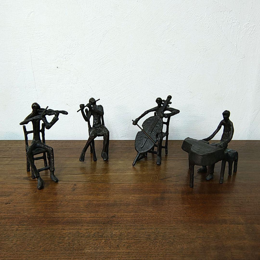 【Bronze Sculpture】音楽奏者 カルテット 四重奏 4体セット Bronze Sculpture】音楽奏者 カルテット 四重奏 4体セット Bronze