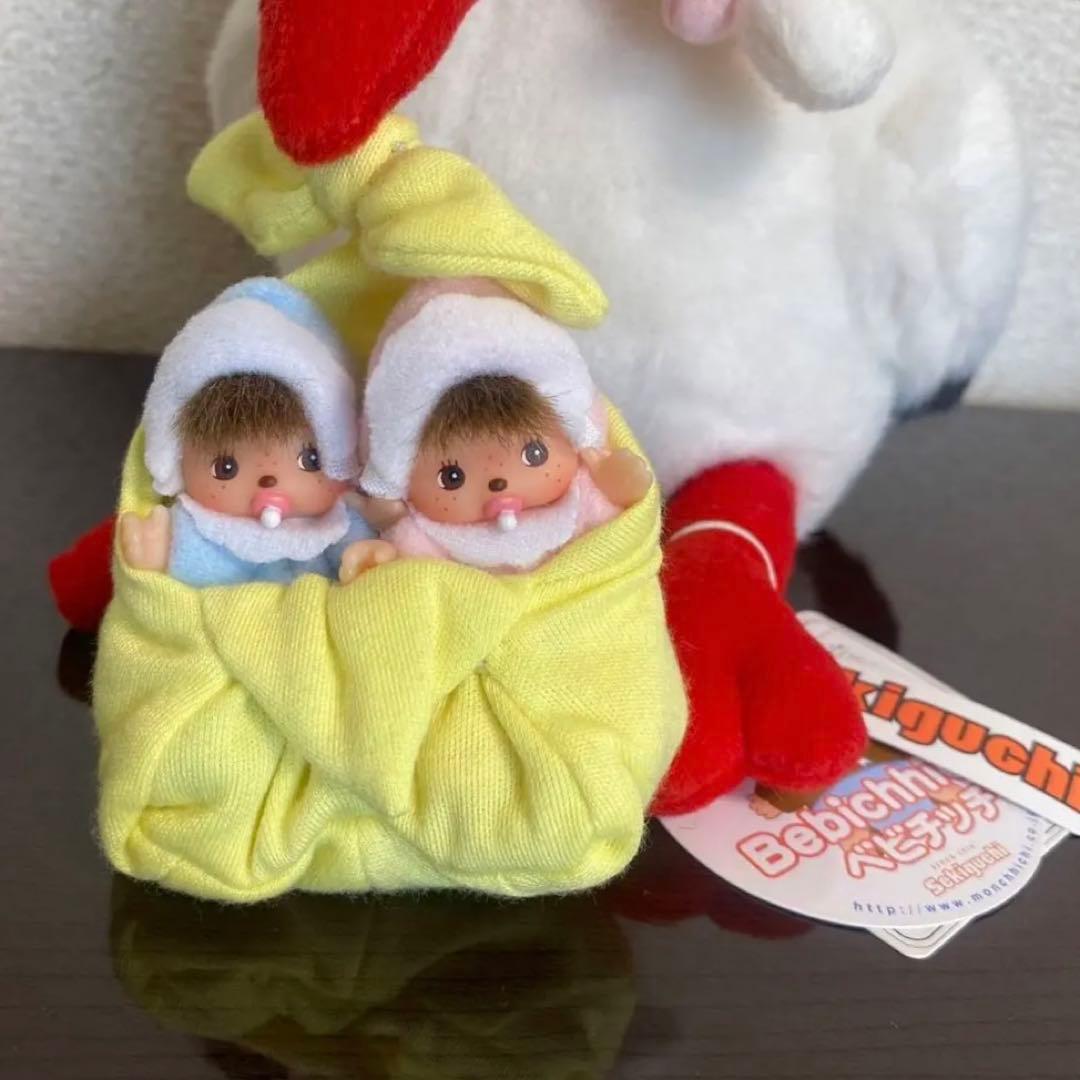 モンチッチ ベビチッチ レトロ ぬいぐるみ コウノトリ 希少 当時物
