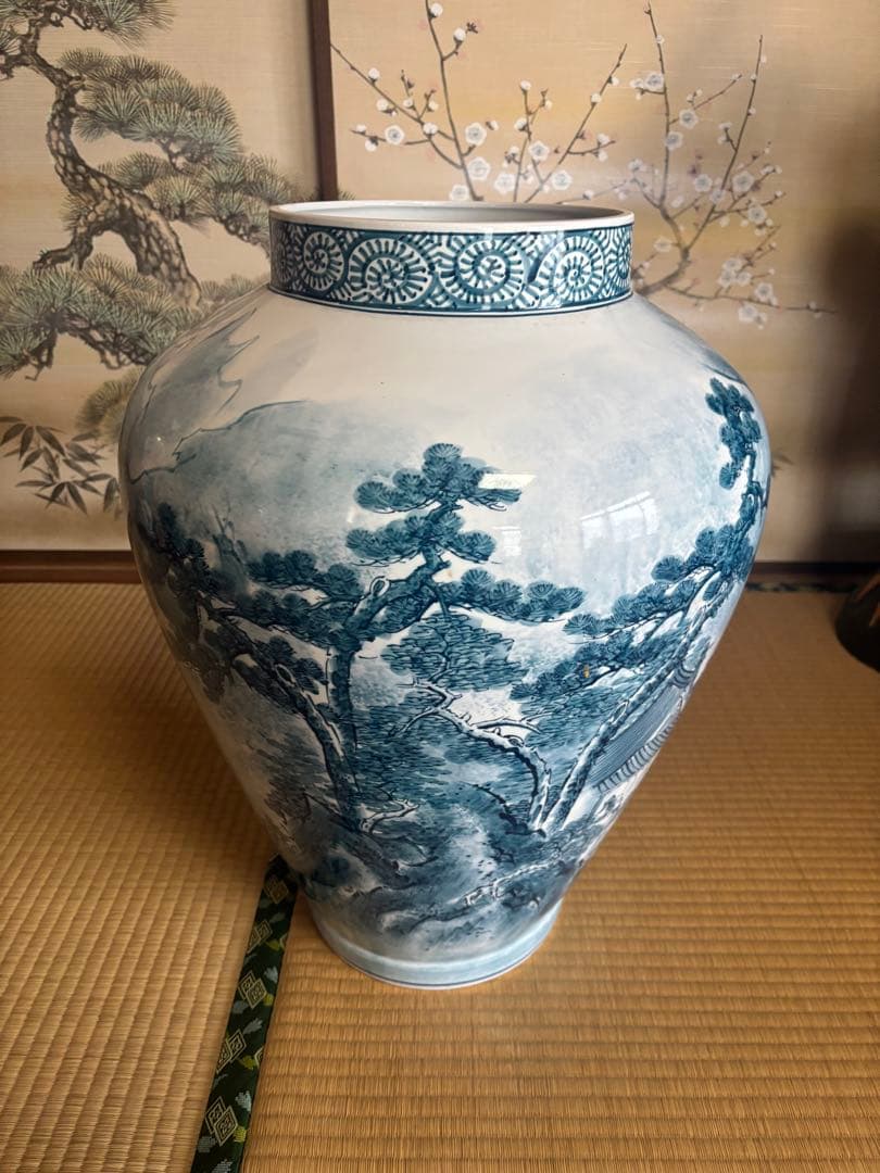有田焼 金龍窯 博山作‼️】山水飾壷 沈香壺 大壷骨董品