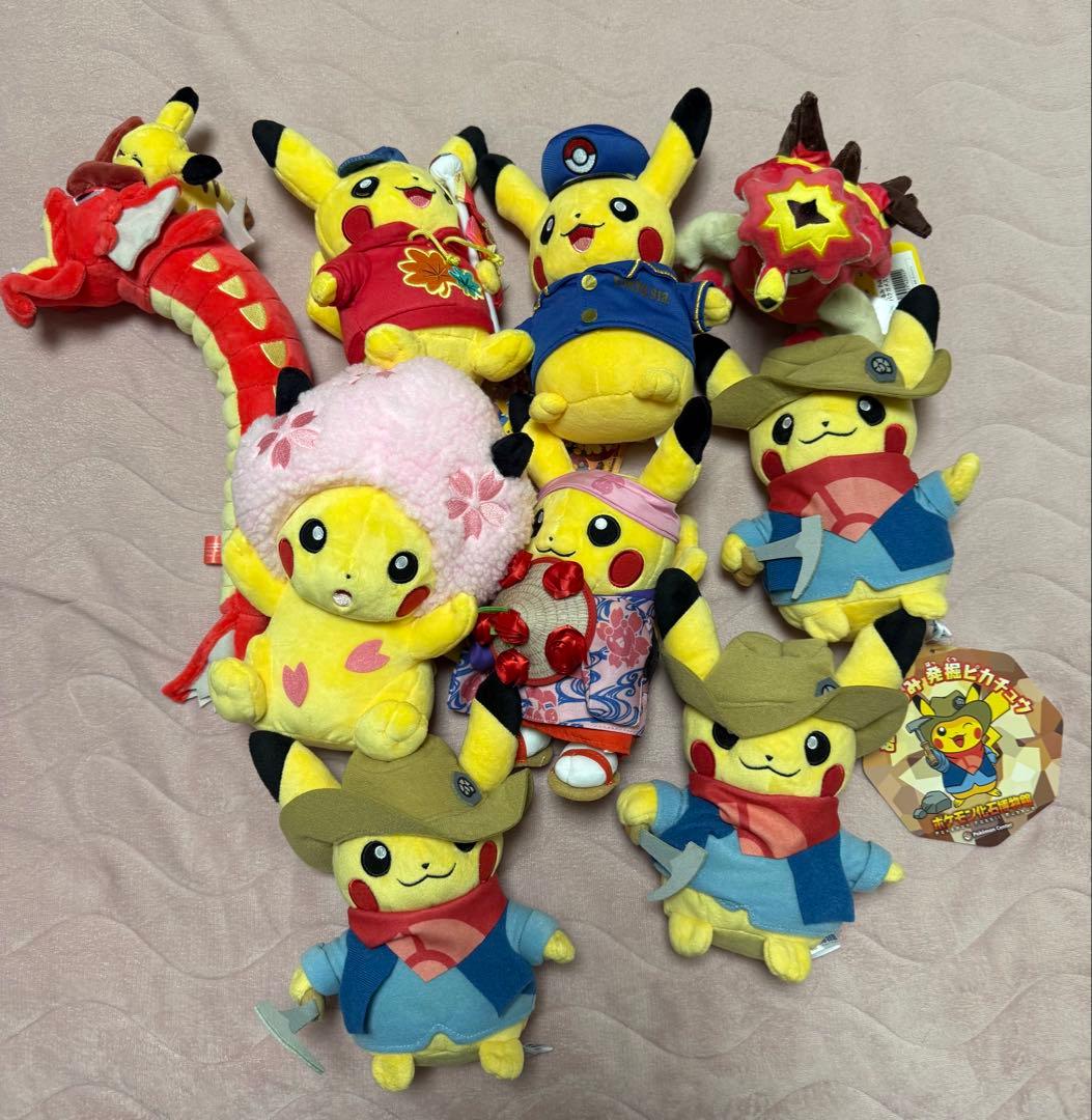 ピカチュウ ぬいぐるみ 9 体セット PP53 ピカチュウ (L)｜三英貿易株式会社