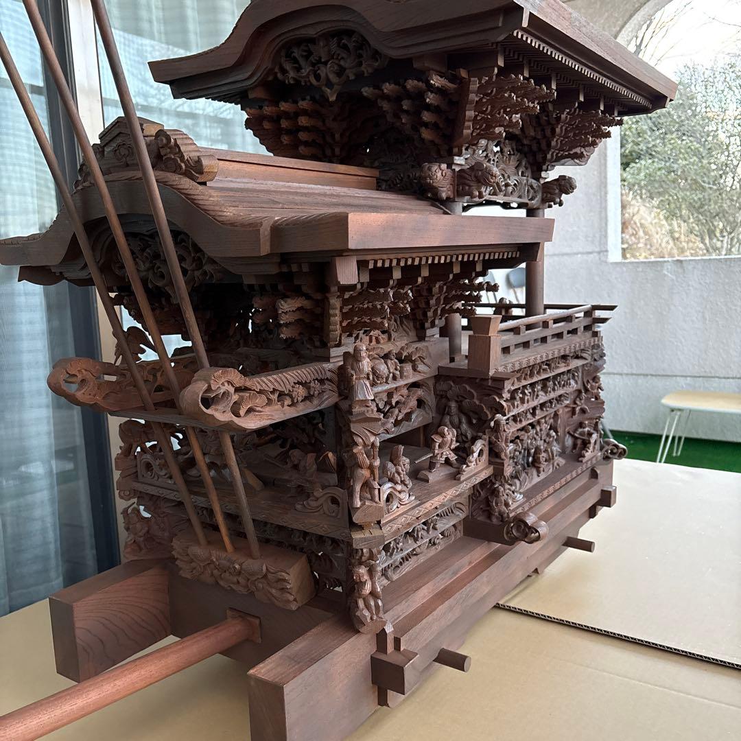 全国配送okです！だんじり自車　欅製　家宝級代物　画像更新！4分の１サイズ 地車売却先募集の投稿です！ この度富田林市 美具久留御魂神社氏子