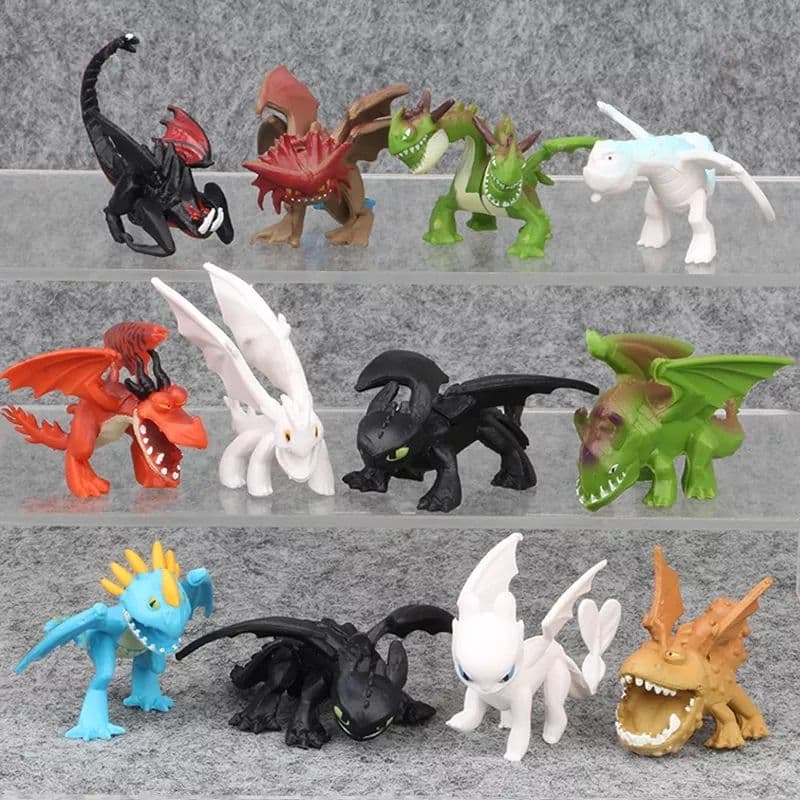 ヒックとドラゴン3 フィギュアドラゴン12体セット ナイトヒューリー