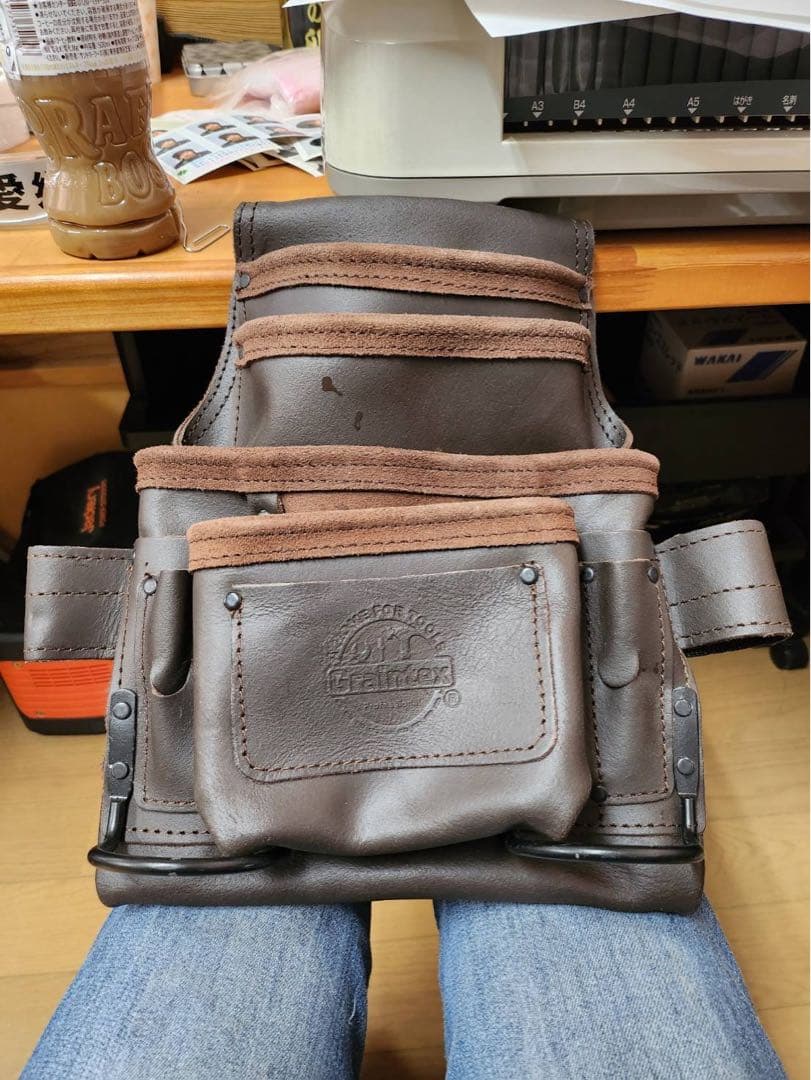 腰袋 ブラウン KLASS 極東産機 本革腰袋 ダメージブラウン ワイド 11-8175 : イーヅカ