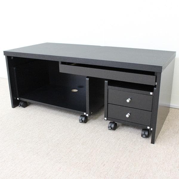 《新品・送料無料》ロータイプデスク3点セットスライドテーブル 90cm幅