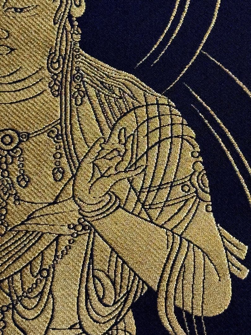 西陣織 佐藤重教 『京都西陣織観音』 般若心経 金糸 掛軸 仏画 織物