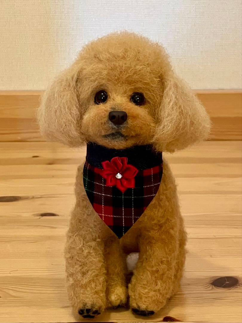 羊毛フェルト プードル ぬいぐるみ いつでもいっしょ♪ ふわふわ羊毛フェルトの小さなアプリコットトイ