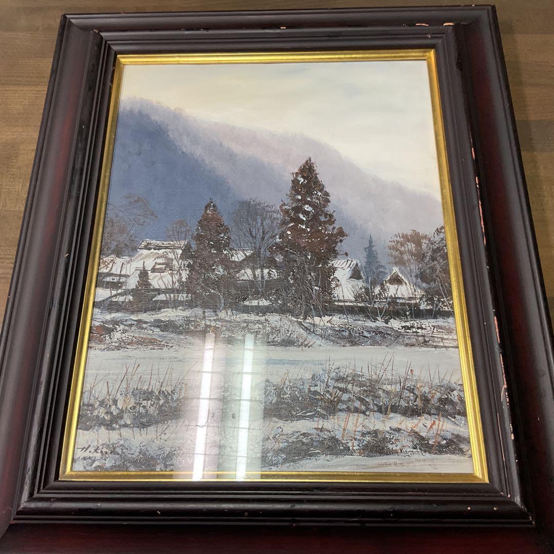 冬景色 油彩画 絵画 油絵 油彩 油彩画 絵画 【冬景色】 絵画 HR 通販 17039803｜Creema