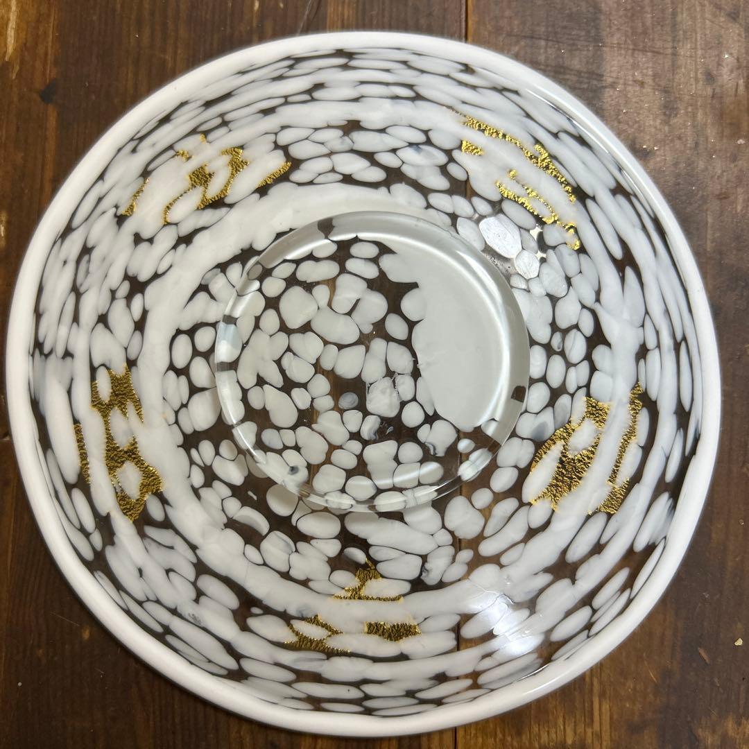 ガラス作家 石井康治 カップ＆ソーサー 金彩 工芸品 成川美術館展示品