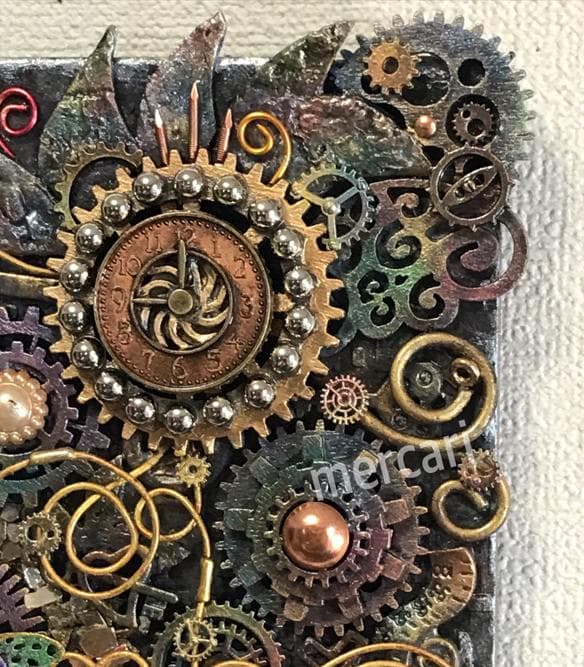 テクスチャーアート スチームパンク風アート 立体画 原画1点もの spma