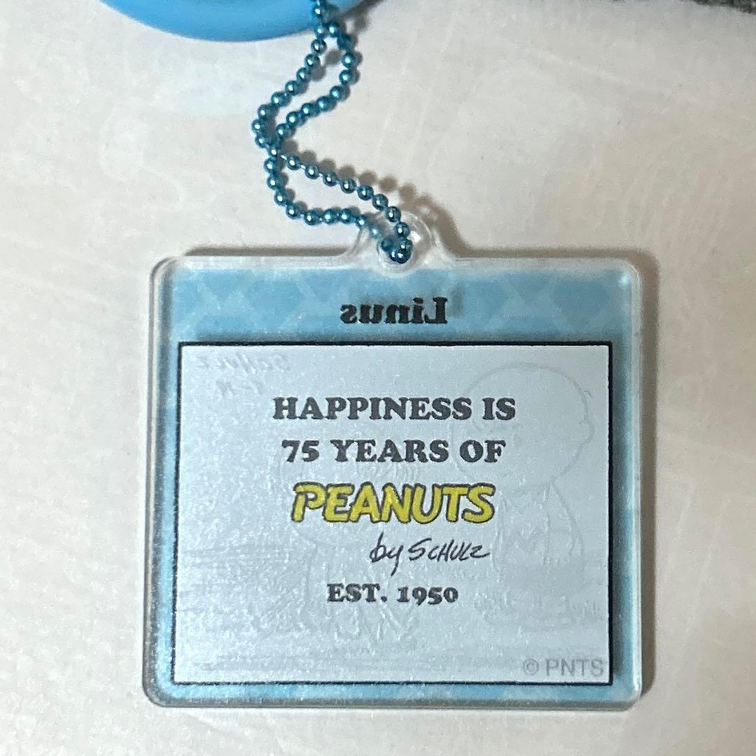 スヌーピー刺繍タグ 75周年 初登場コミックアクリルマスコット付き