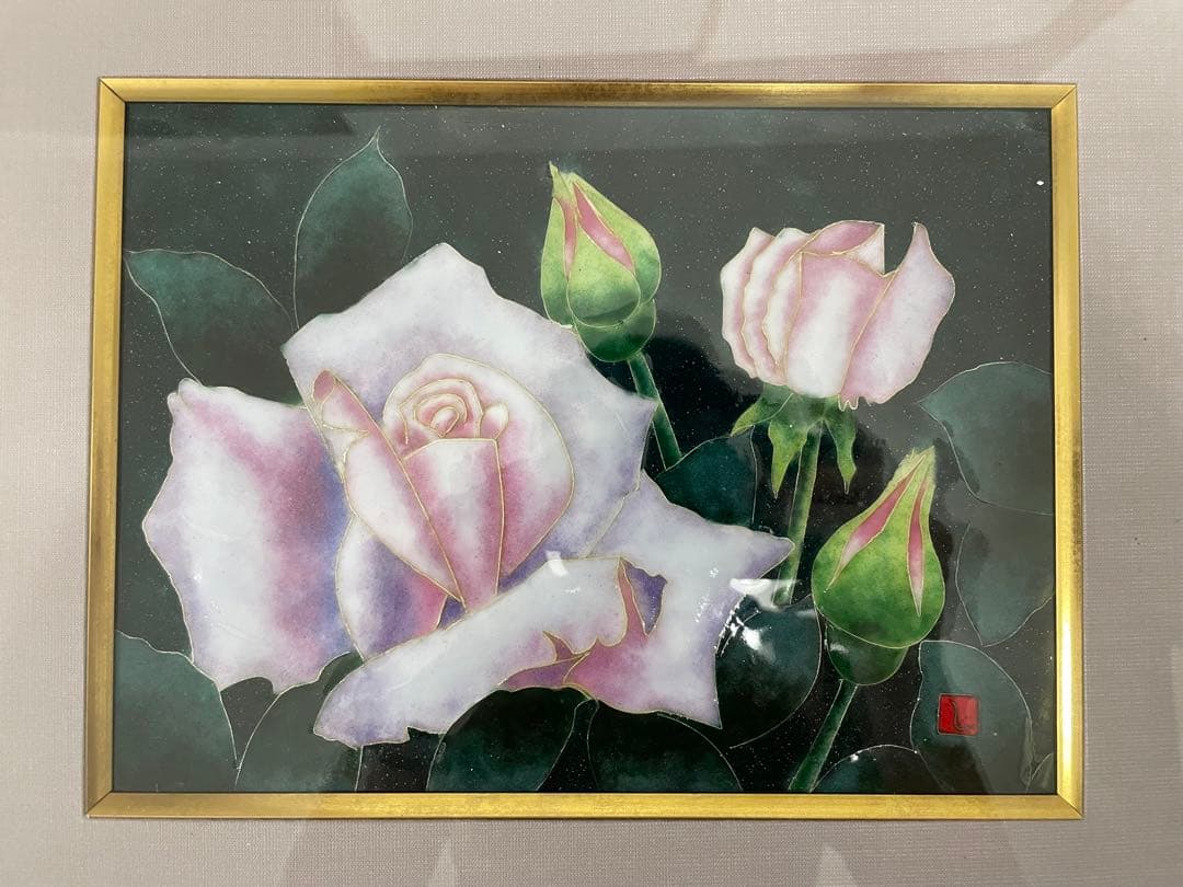 七宝焼絵画 薔薇(バラ) - メルカリ
