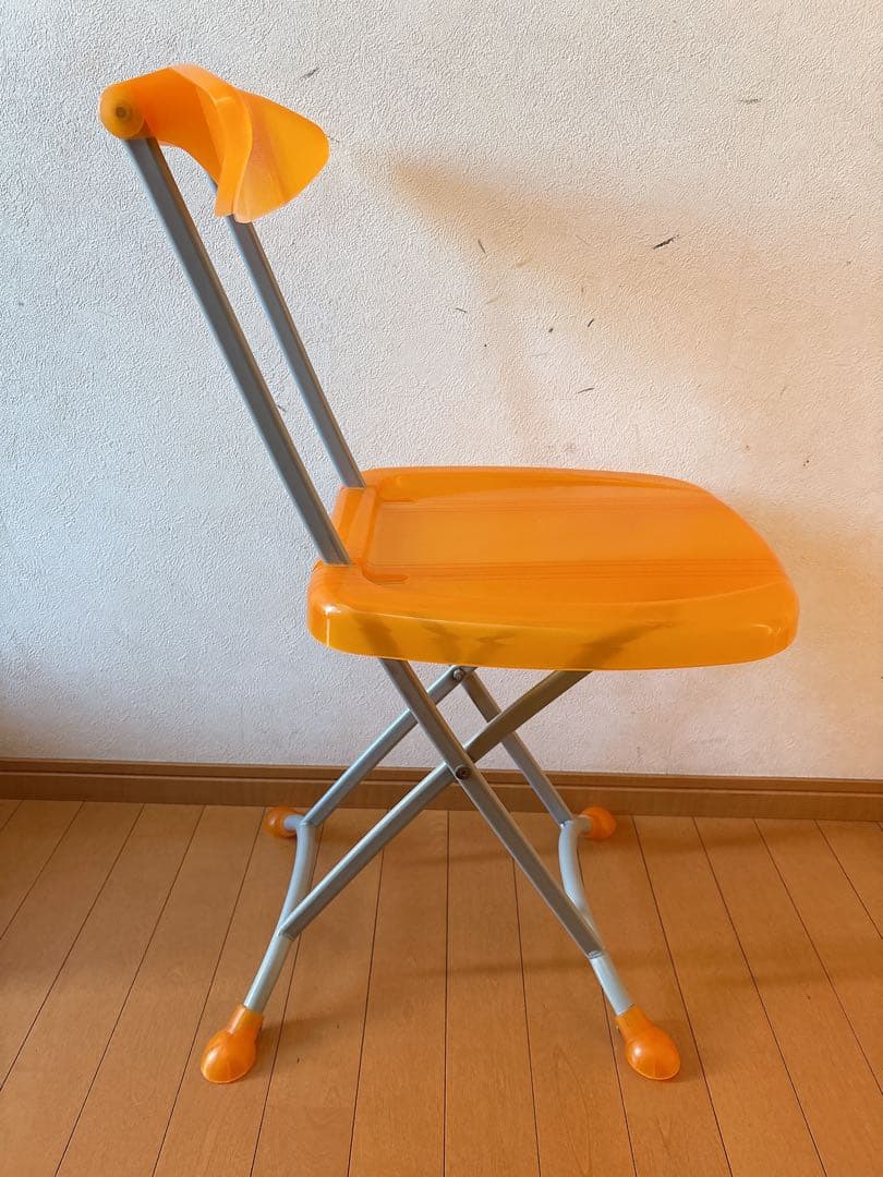ポストモダン 90's 00's 折り畳み チェア 椅子 クリア オレンジ - メルカリ