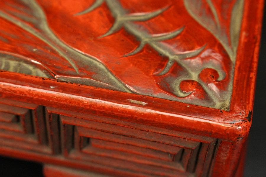 武具甲冑 讃岐 堆朱 刻 雲蝙蝠 鹿角 吉祥 刀掛(LC328) - メルカリ