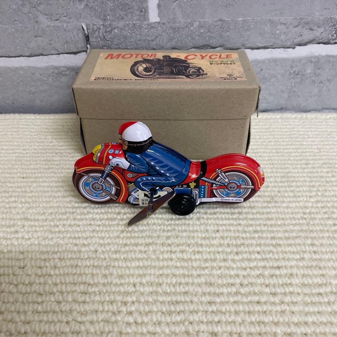 レトロ ブリキ ゼンマイ式ターンアクション モーターサイクル - メルカリ