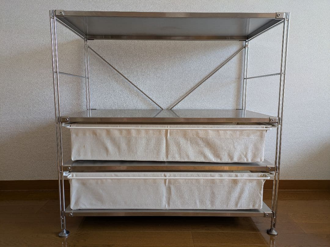 ステンレスユニットシェルフ　ステンレス棚セット　ワイド　小　無印良品 ステンレスユニットシェルフ ステンレス棚セット ワイド 小 | 無印良品