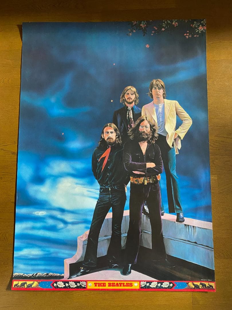 横尾忠則 「The Beatles ビートルズ」ポスター ピン穴なし The Beatles ビートルズ 横尾忠則 B1サイズ ポスター 裏面ヤケあり