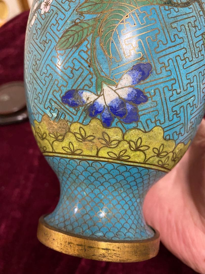 七宝焼花瓶 唐物 清朝 掐丝珐琅 光緒年製