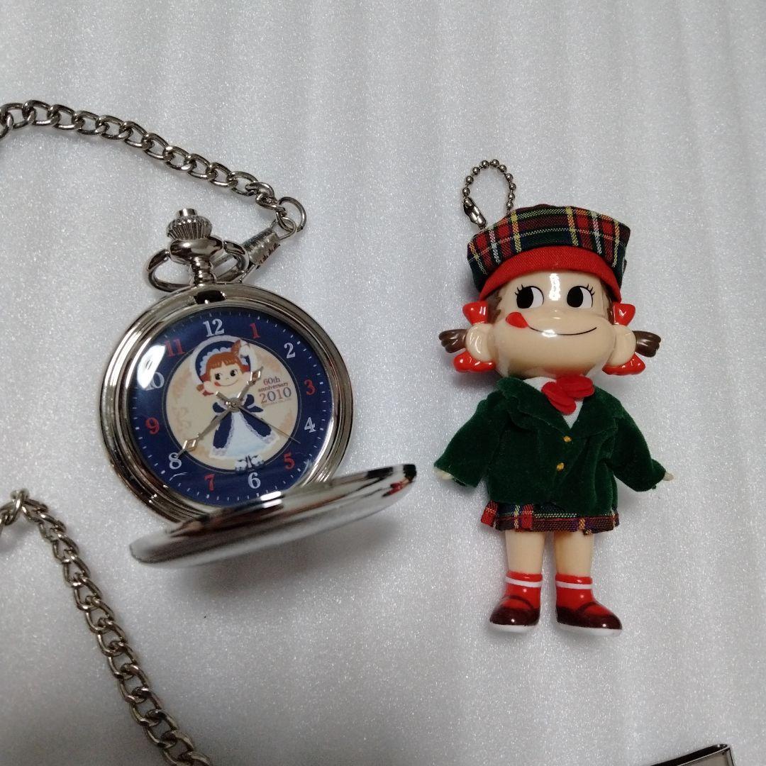 新品電池交換済み】ペコちゃん 60周年記念 オリジナル懐中時計 不二家