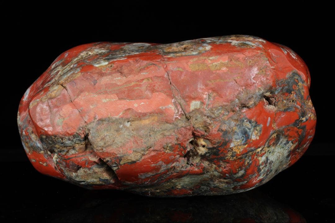 【希少・美石】佐渡 錦紅石 錦石 赤玉石　赤石 水石 原石 鑑賞石 25.8kg