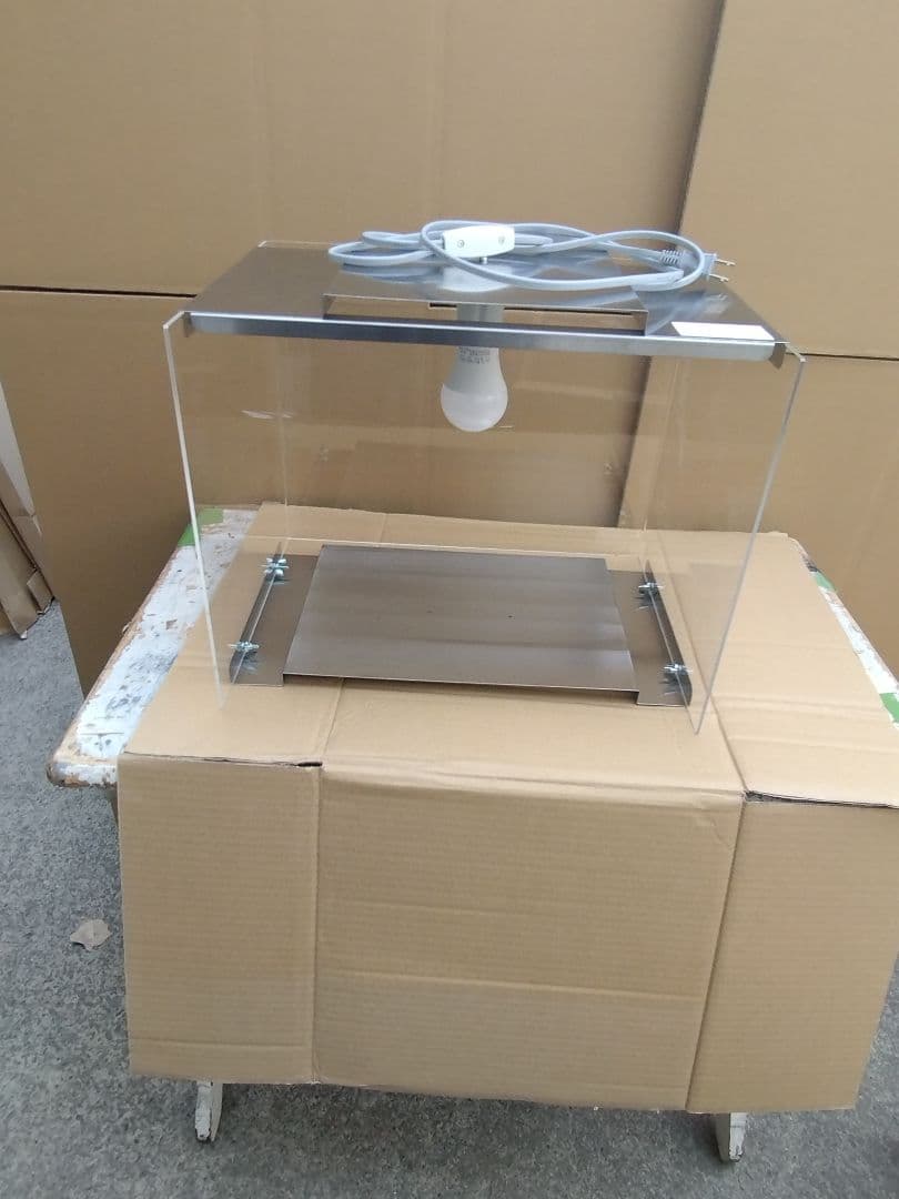 キズあり アクリル製 食品ショーケース 電球色LED付 焼鳥 ホットドック