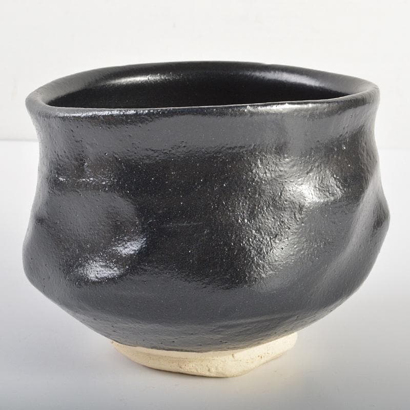 加藤唐九郎（一無斎）作 黒茶碗 銘「黎明」 仕覆付 共布 極め箱 D
