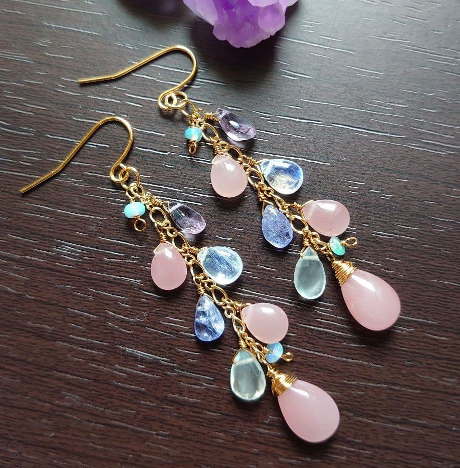 ペイントビーズ♡マーメイド樹脂薔薇ピアス/イヤリング✩*॰¨