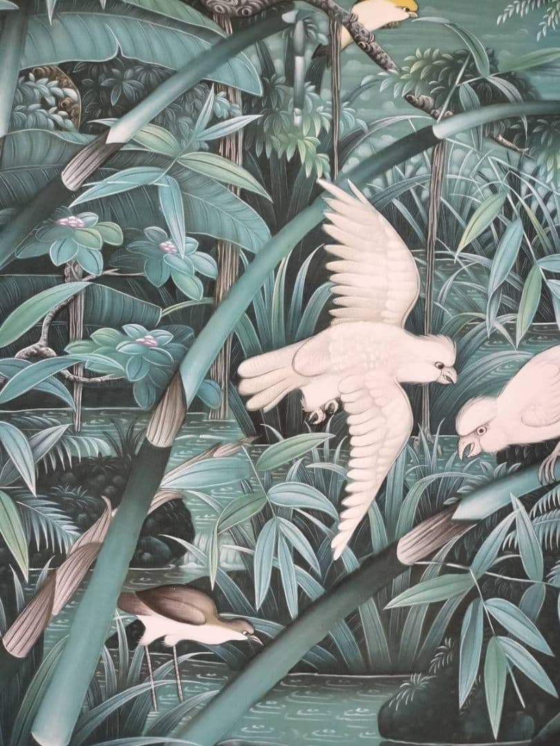 名古屋引取限定!見学可！部屋で森林浴♡1.2×1.8m 大型バリ絵画