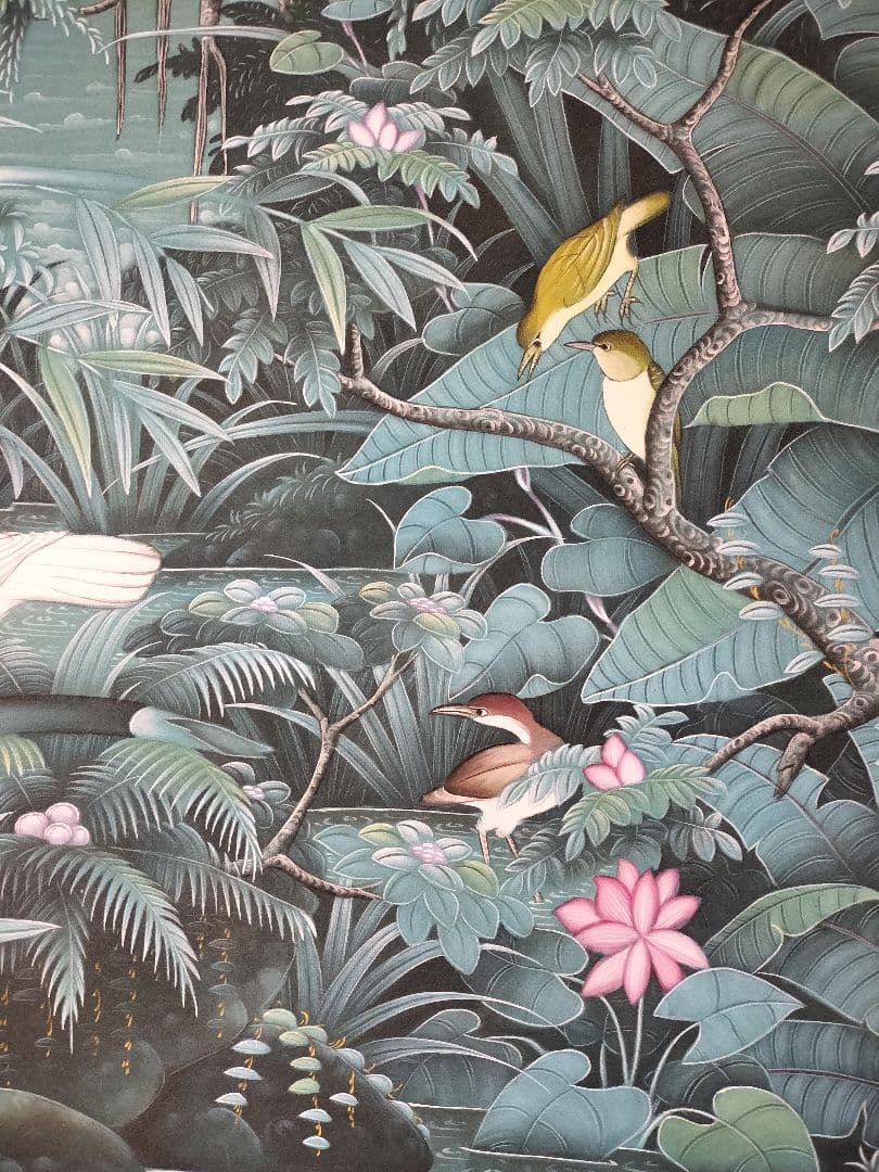 名古屋引取限定!見学可！部屋で森林浴♡1.2×1.8m 大型バリ絵画
