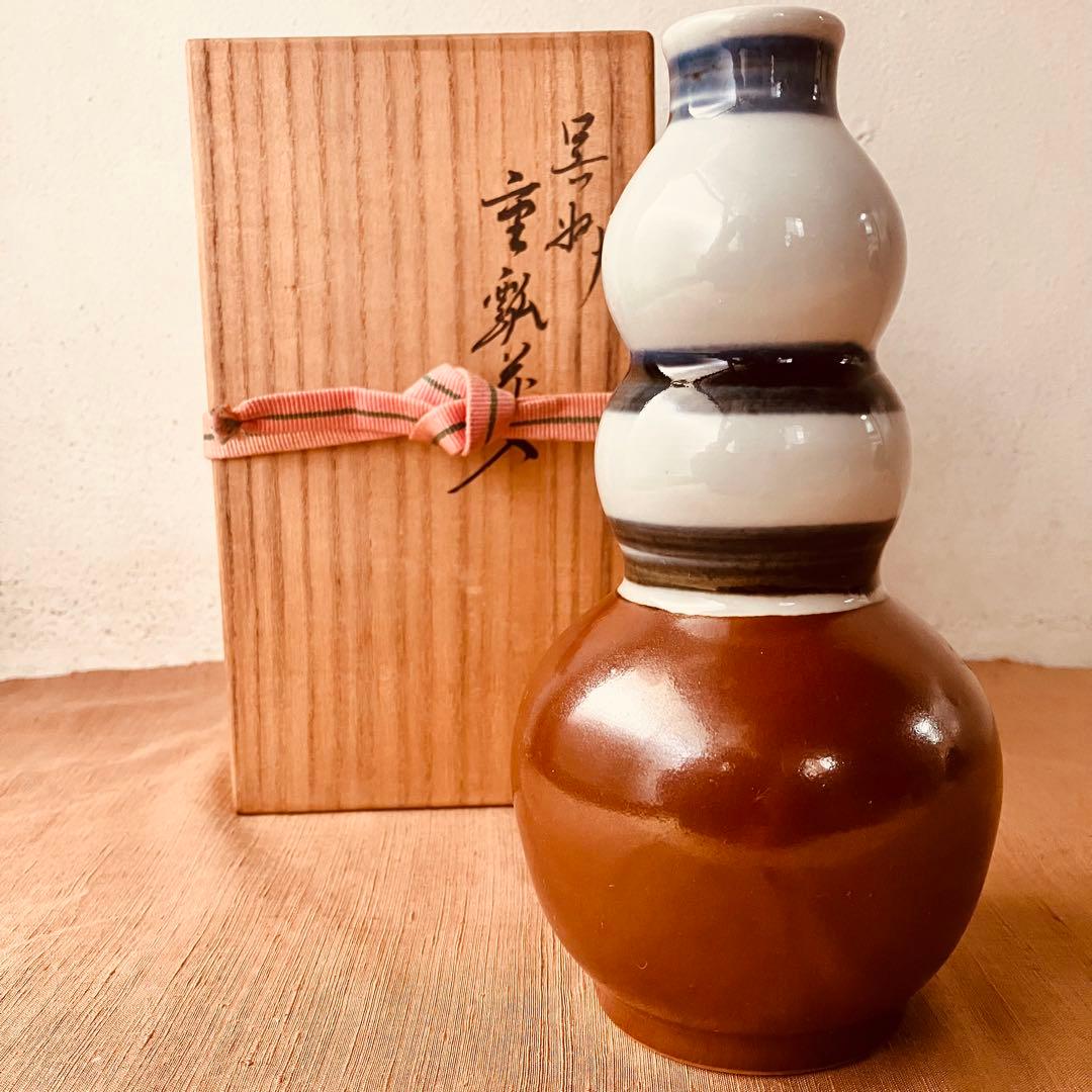 永楽善五郎　呉須　京焼　重瓢花入　共箱　花瓶　花器 Yahoo!オークション -「永楽善五郎」(花器、壷) (京焼)の落札相場