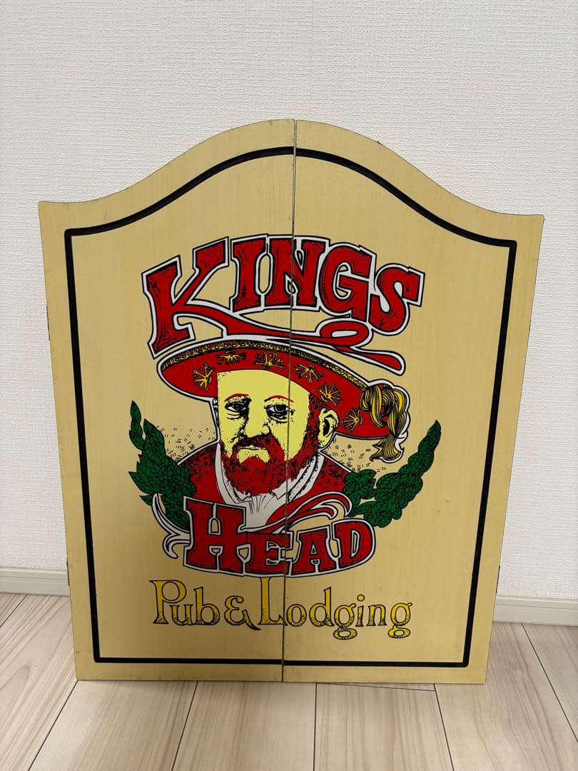 ‼️年末セール‼️オランダ製　希少ダーツボード　KINGS HEAD 木製ボックス KINGS HEAD ソフトダーツ ◇ 幅534×奥行80×高さ636mm 木製 ダーツ