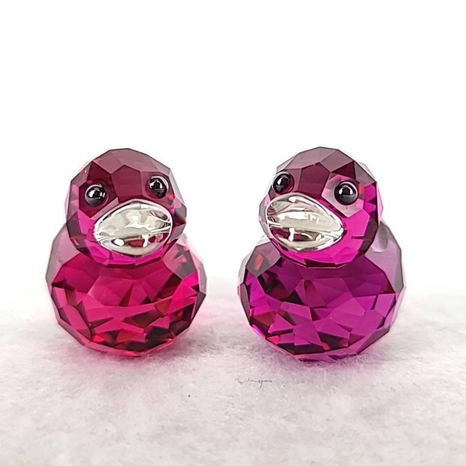 ○良品◇スワロフスキー SWAROVSKI ハッピーダック ピンク 2個 箱 7