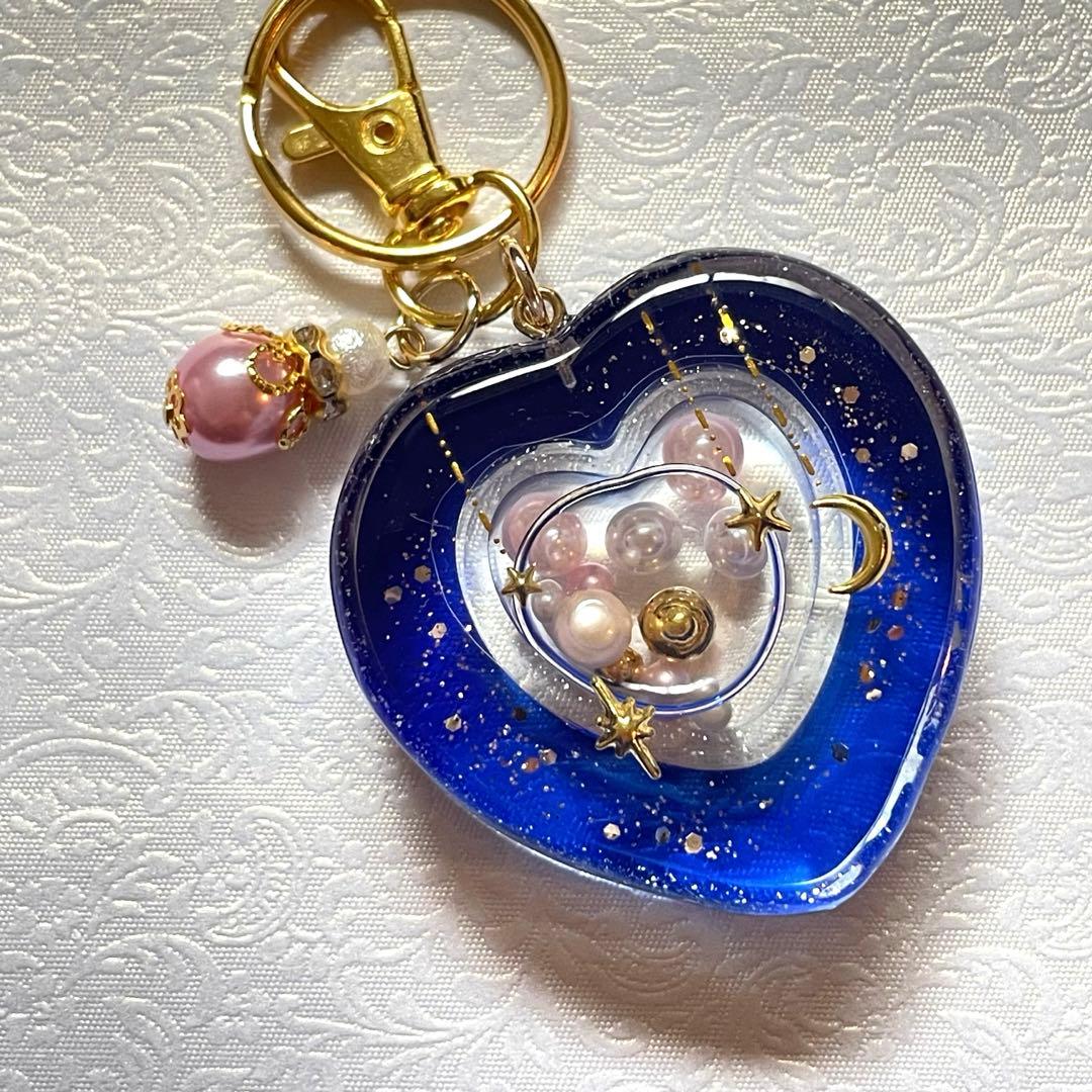No.162 ハート ダブルシェイカー シャカシャカキーホルダー レジン