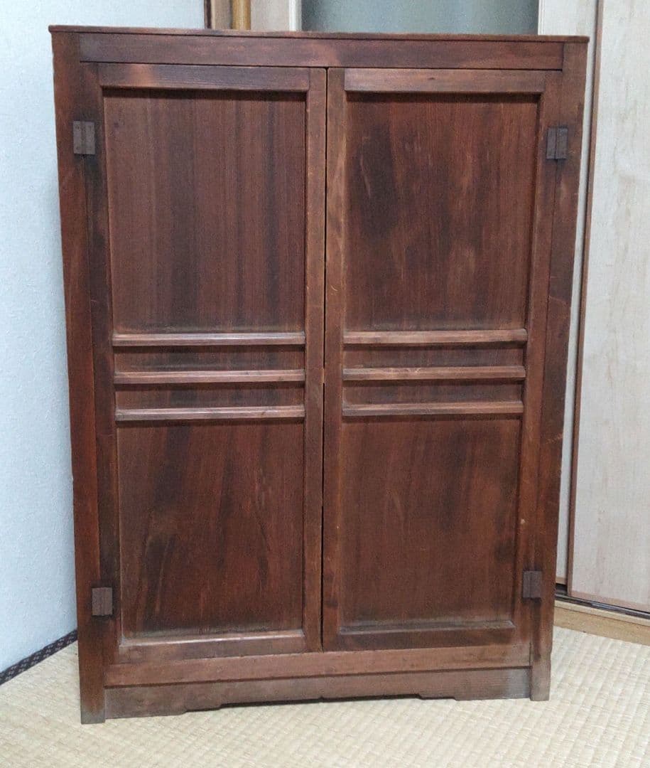 昭和レトロ 戸棚 ガラス戸棚／食器棚 アンティーク・昭和初期