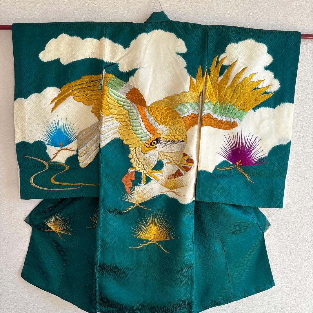 No.10 正絹　総刺繍 男の子お祝い着　長襦袢 七五三　のしめ No.10 正絹 総刺繍 男の子お祝い着 長襦袢 七五三 のしめ